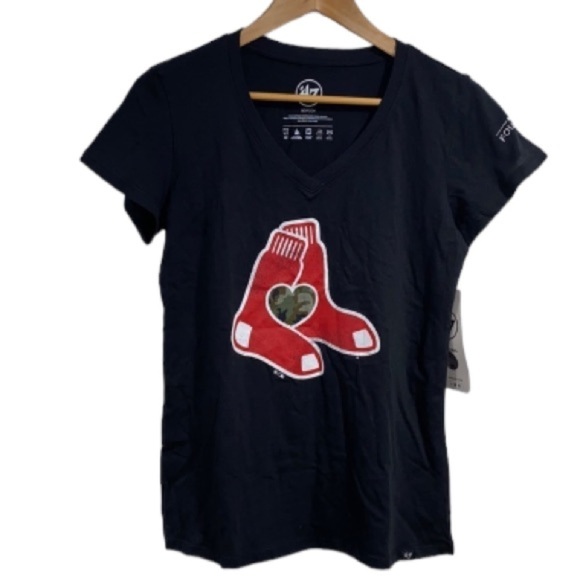 Red Sox shirt‎ tee foundation camo 100% cotton baseball womens NWT small - Picture 8 of 8